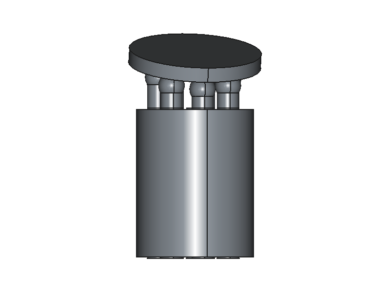 Piston pump side view showing staggered piston heights from swash plate tilt